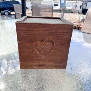 Rustic Wooden Nesting Canisters with heart design country cottage farmhouse vtg